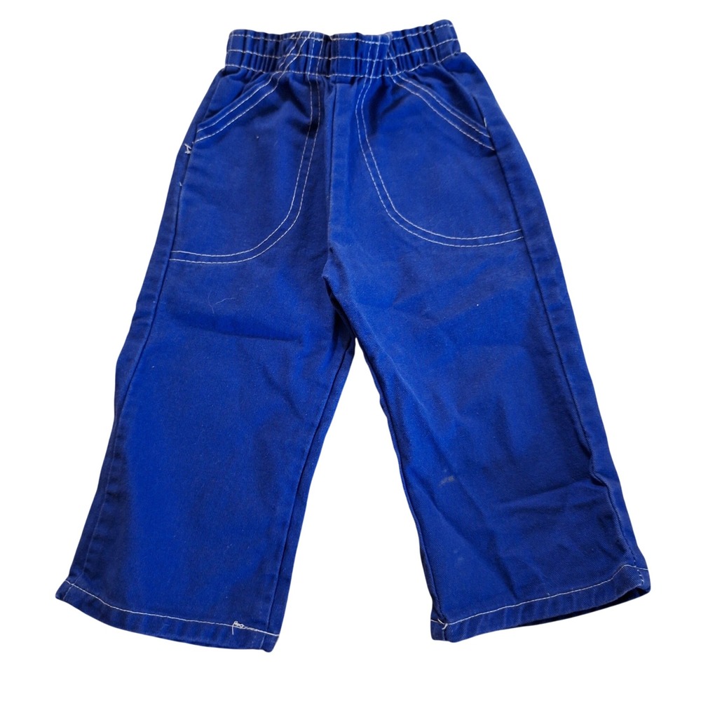 Drum Vintage Baby Boy Toddler Blue Twill Denim Pants Retro 80s 90s 2